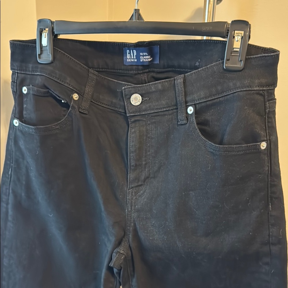 GAP Black Slim Straight Jeans Versatile Style, NWOT, size 12L